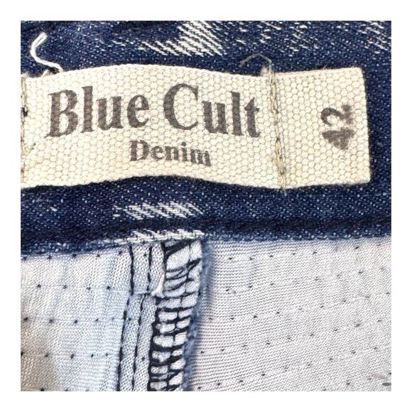 Blue Cult Denim Acid Wash Distressed Mens Shorts Size 42 100% Cotton Y2K Hip Hop - Picture 4 of 6